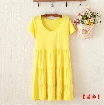 Summer Style pregnant women Dress 2017 Mini Loose Modal Casua dress(yellow) - intl  