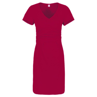 Summer V-neck Meternity Dress Plus Size Red  
