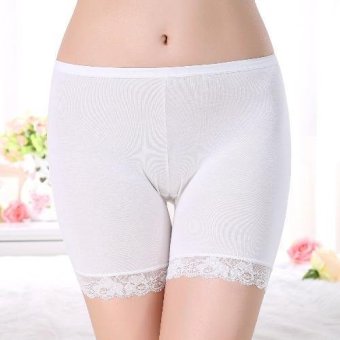 Summer Women Leggings Safety Pants Lace Anti-emissary Shorts Large Size Insurance Pants (White) - intl  