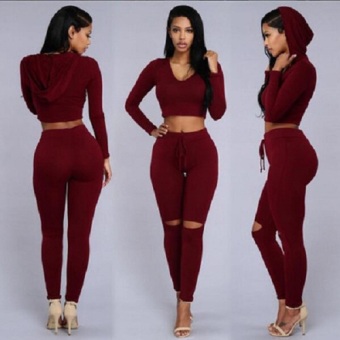 two piece red jumpsuit