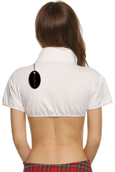 Sunweb Avidlove Women Turn-down Neck Shirt Sexy Crop Top (White) (Intl)  