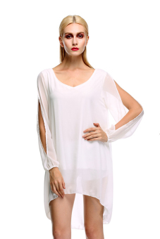 Sunweb Fashion Women's Casual Loose Dress ( White )  