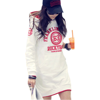 Sunweb Korean Women's Outerwear Long Sleeve Hoodie Coat Hoody Sweatshirt Tops White  