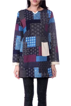 Sunweb Printed Women Patchwork Loose Fit Dress ( Red )  