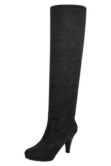 Sunweb Zeagoo Women Over Knee Thigh High Stiletto Heel Platform Stretch Boot (Black) - Intl  