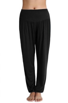 Sunwonder Meaneor Stylish Ladies Women Casual Sports Leisure Yoga Bloomers Harem Pants Solid Slacks Long Loose Trousers (Black)  