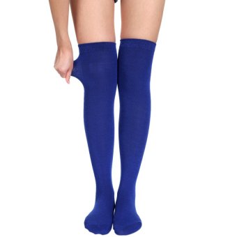 Sunwonder Zeagoo Sexy Women Girls Solid Opaque Over Knee Thigh High Stockings Socks (Blue)  - intl  