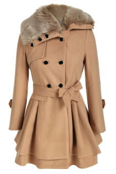 Sunwonder Zeagoo Winter Coat Long Slim Parka Wool Coat Jacket Outwear Wool Blend Coat (Brown)  