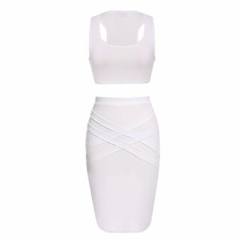 SuperCart FINEJO Hot Women Casual Mini Slim Stretch Bodycon Crop Top and Skirt Set - intl  