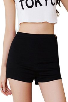 SuperCart High Waist Denim Shorts (Black) - Intl  