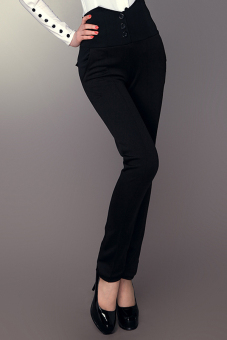 SuperCart High Waist Trousers Pants (Black)   