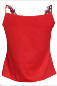 SuperCart Lady'S Strap Loose Short T-Shirt Blouse Tops (Red)   