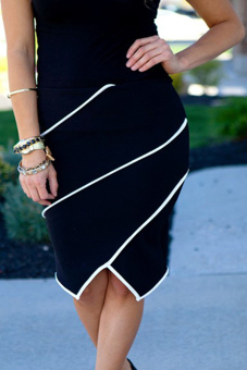 SuperCart Stylish Lady Women's Stretch Bodycon Patchwork Irregular Skirt (Black) (Intl) - intl  