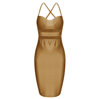 Supercart Zeagoo Women Slim Sexy Hollow Out Bodycon Bandage Party Pencil Dress ( Coffee ) - intl  