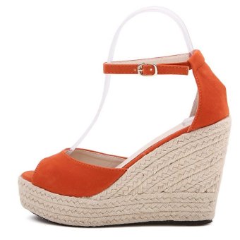 Superior QualitySummer style comfortable Bohemian Wedges Women sandals for Lady shoes high platform open toe Women shoes(Orange) (EU:33)-intl  
