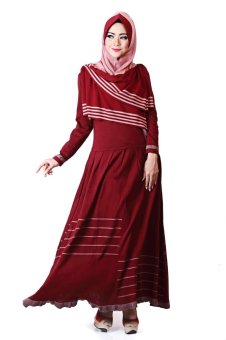 Supernova House Volita Dress Maroon S - Pasmina dijual terpisah  