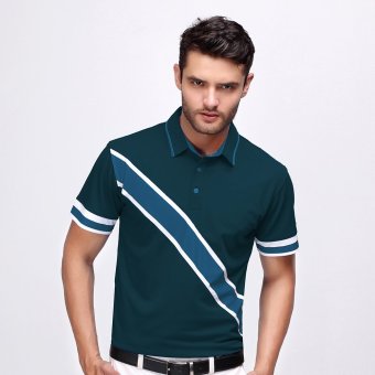 Svingolf Edd Polo Baju Golf Pria (Biru Indigo / Biru Senja)  