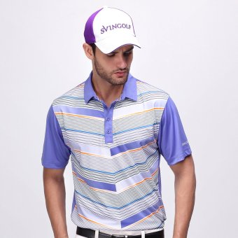 Svingolf Flying V Polo Baju Golf Pria (Ungu)  