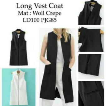Sw Long Vest Coat Woll Crepe  