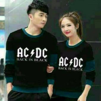 Sweater Couple H~Shico AC~DC ( Hitam kombinasi Tosca )  