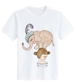 Sz Graphics Circus T Shirt Wanita Kaos Wanita T Shirt Fashion Wanita T Shirt Kaos Distro Wanita-Putih  