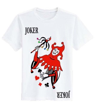 Sz Graphics Joker Red T Shirt Pria Kaos Pria T Shirt Fashion Pria -Putih  