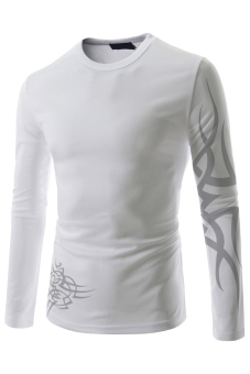 T-shirt Casual Breathable Long Sleeve (White)  