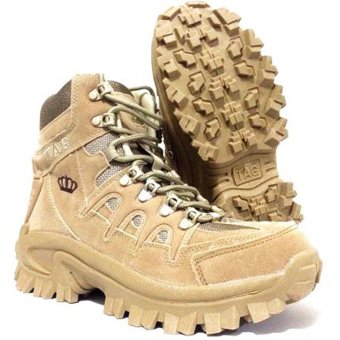 TAG Boots - Sepatu Boots TAG 8inchi Import Pria dan Wanita Millitary Fashion - Zipper - Coklat  