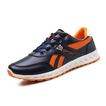 Tauntte Korean Sport Casual Shoes Men Anti-Slip Breathable Sneakers For Student (Navy Blue) - intl  