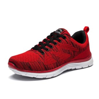 Tauntte Summer Breathable Anti-Odor Air Mesh Sneakers Fashion Knitting Casual Shoes (Red) - intl  