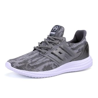 Tauntte Summer Breathable Men Sneakers Fly Weaven Fashion Light Sports Casual Shoes (Grey) - intl  