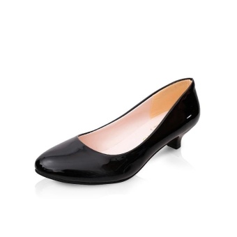 Tauntte Summer Round Toe Low Heel Pumps Women Spike Heels Formal Shoes (Black) - intl  