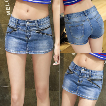 The new women denim shorts skirts pants skirts women anti-emptied short jeans - intl  