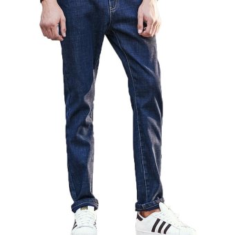 Thick Winter Men Jeans Brand Clothing Top Quality Male Polar Denim Pants Fashion Casual Jeans Men Pants (Blue) - intl  