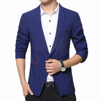 Tiara Fashion Blazer Pria Casual Slender Style TF63- Blue  