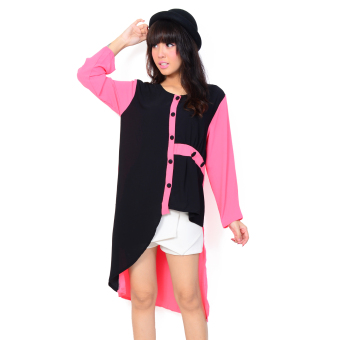 TOKOKU Dress Midi Layla 700 - AY (Pink - Black)  