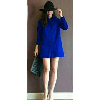 TOKOKU Women Blouse Long Hem Caroline - AY (Biru)  