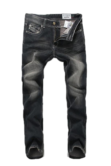 Tongluren J961 New Men's Denim Jeans Fashion Casual Leisure Pants Long Trousers Straight Legged Black  