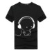 TongLuRen PYCX0002-D T-Shirts Menâ€˜s Fashion Printing Round Neck Short-Sleeved T-Shirts Cartoon Headset (Black)  
