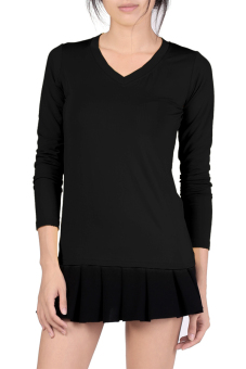 Toprank T Shirt Women Winter Solid Top Plain T-Shirt Long Sleeve T-Shirt ( Black )  