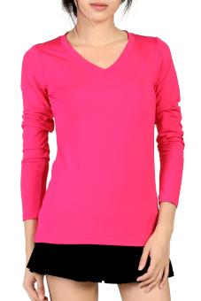 Toprank T Shirt Women Winter Solid Top Plain T-Shirt Long Sleeve T-Shirt ( Pink )  