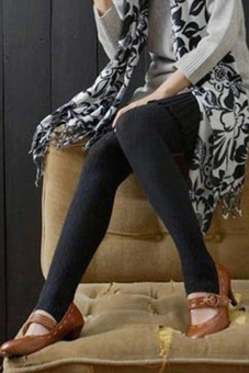 Toprank wanita kurus Celana Legging Katun nyaman musim behel hangat Gratis Belanja (Hitam)  