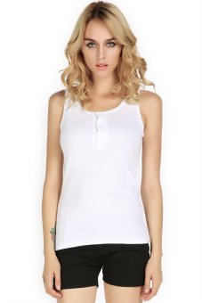 Toprank Womens Vest Tops Sleeveless Bodycon Temperament T-Shirt Vest Tank Top ( White )  