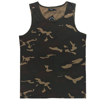 TOSHOON RED Men's Fashion Summer 3D Like Clothing Camouflage Print Gym Basketball Sleeveless Vest Tank Tops (Army Green) (Intl)  
