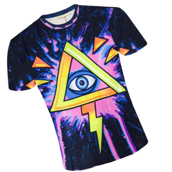Triangular one-eyed painted 3D T-shirts  