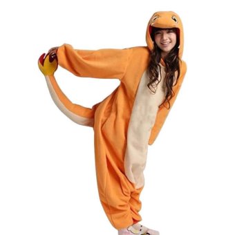 Twinklenorth AAC-48 Orange Dinosaur Adult Animal Costume Jumpsuit  