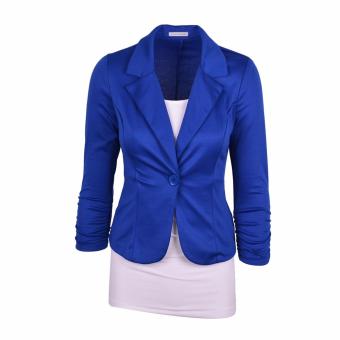 UEBUY Women Fashion Casual One Button Blazers Blue Color - intl  