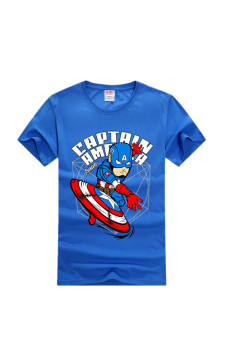 Ufosuit Captain America Short Sleeve T-Shirt Blue  