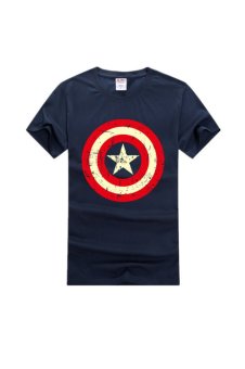 Ufosuit Captain America Short Sleeve T-Shirt Dark Blue  