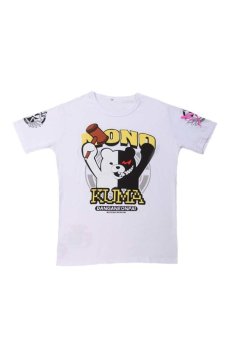 Ufosuit Japan Anime Bear Black and White Short Sleeve T-Shirt (White)  